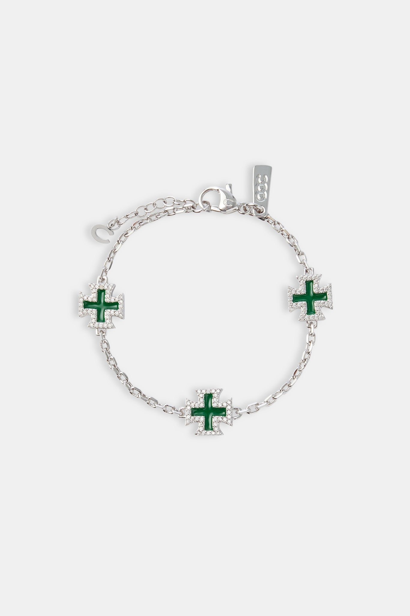Green Cross Motif Bracelet - 12mm